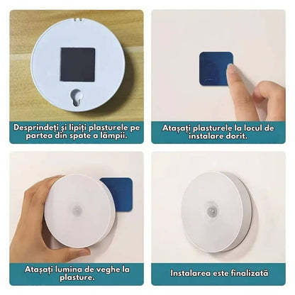 Set 2x lumini de perete cu senzor de mișcare, reincarcabila prin USB